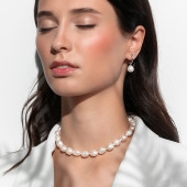 Colier perle naturale baroque si argint DiAmanti BRW712-G